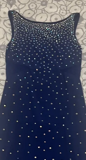 Blue Rhinestone Beaded Woman’s Long Evening Gown New Without Tags party (SZ 3 ) thumbnail 5