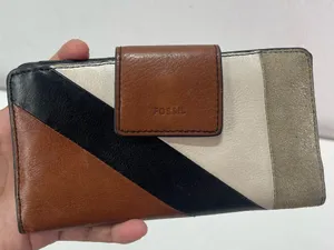 Fossil Leather Wallet Multi Color Brown Black Snap Card Holder Coin Zip Purse thumbnail 1