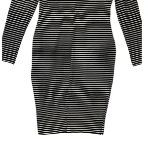 Express Womens Black White Striped V-Neck Long Sleeve Bodycon Midi Dress Medium‎ thumbnail 11