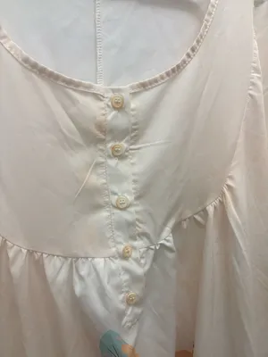Women’s Cream Floral nightgown with Colorful Botanical Print 3/4 sleeves thumbnail 6