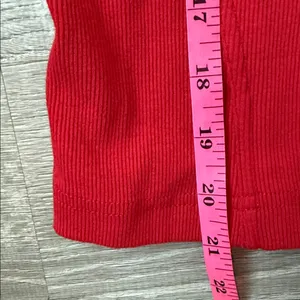 Maeve by Anthropologie Red Corset-Waist Mock Neck Pullover Sweater XS thumbnail 9