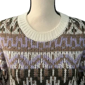 Anthropologie Women's Chunky Wool Blend Multicolor Fabiana Sweater Sz XS Neutral thumbnail 4