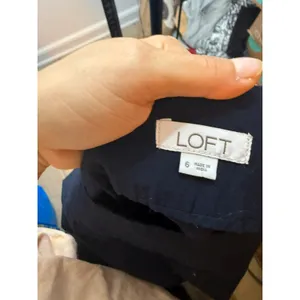 Loft Navy Blue Tie Waist A-Line Midi Skirt thumbnail 3