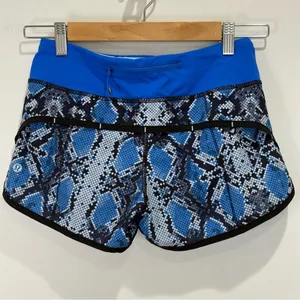 Lululemon Run Speed Short Mini Ziggy Snake Caspian Blue Size 2 Running Sporty thumbnail 5