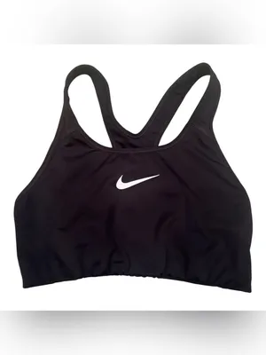 Nike Swoosh Dri-FIT Racerback Sports Bra - Black (Size Large, EUC) thumbnail 4