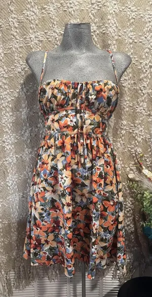 SHEIN VCAY Sexy Floral Print Spaghetti Strap Dress - Size L thumbnail 1