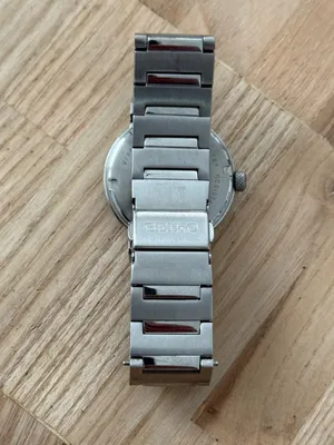 Seiko Very Rare Watch Stainless Steel Bracelet Case White Dial Date Window thumbnail 13