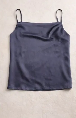 Dress Forum Navy Satin-Look Cami with Slim Straps thumbnail 1