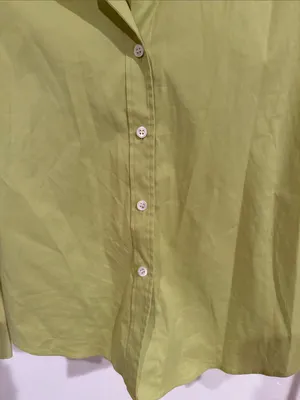 Theory Women's Lime Green Button-Down Shirt thumbnail 3