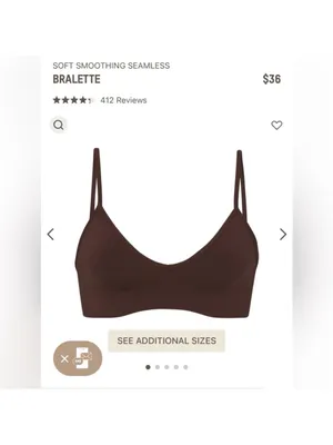 SKIMS Soft Smoothing Seamless Bralette Cocoa Brown BR-BRA-0183 Womens‎ Size 2X thumbnail 7