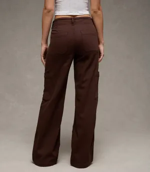 American Eagle Outfitters Brown Cargo Wide Leg Pants thumbnail 3