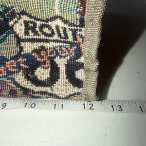 JADE Route 66 Tapestry Tote Bag- 12. x 12in.- Zipper Compartments Vintage thumbnail 9