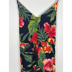 Lulus PURA VIDA NAVY BLUE TROPICAL PRINT BUTTON-UP HIGH-LOW MIDI DRESS‎ Small thumbnail 2