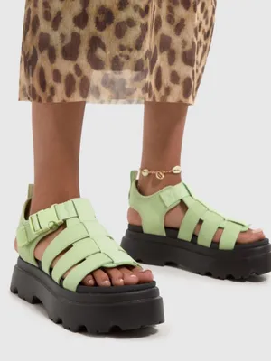 UGG Lime Green Platform Fisherman Sandals thumbnail 1
