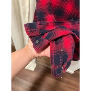 Madewell Red Plaid Ex-Boyfriend Flannel 90s Grunge Small thumbnail 6