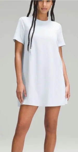 Lululemon Ribbed Softstreme T-Shirt Dress Powder Blue Size 6 thumbnail 1