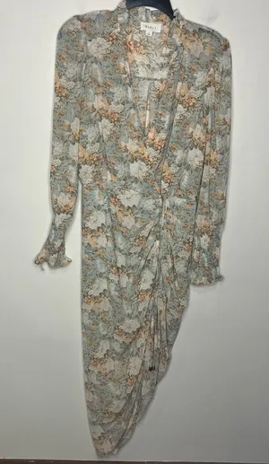 Mable Alejandra floral midi dress long sleeve‎ v-neck women’s size small dressy thumbnail 1