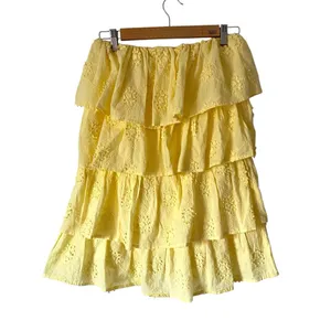 Tularosa Revolve Finley Pastel Yellow Tiered Mini Strapless Dress size small thumbnail 2