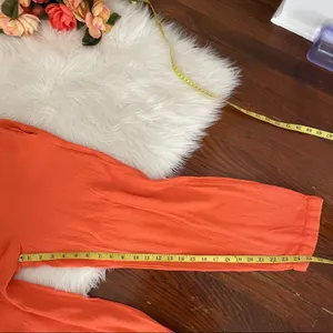 Vintage Coral Pull On Pants Crepe Elastic Waistband Drawstring Size Medium thumbnail 7