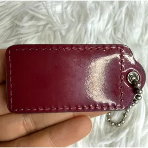 2" COACH Patent Leather Fob Bag Charm Hang tag Hangtag thumbnail 2