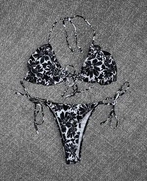 Black And White Floral Tie thumbnail 1
