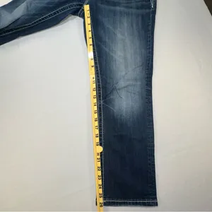 Miss Me Easy Cropped Jeans Women's 29 Dark Blue Stretch Denim Mid-Rise thumbnail 12