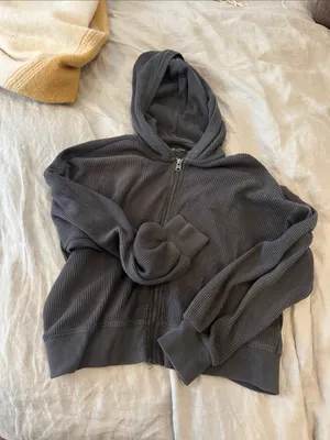 Abercrombie waffle knit crop jacket thumbnail 1