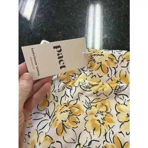 Pact NWT Organic Cotton Mini Skirt Circle Skater Sz XS Floral Pockets A-line thumbnail 2
