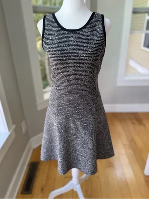 J. Crew Black and White Tweed Fit and Flare Mini Dress Size 4 thumbnail 9