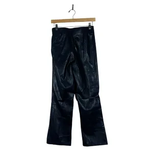 NWT Lulus Vegan Leather Solid Straight Leg Pants Black Edgy Seam Detail Size M thumbnail 4