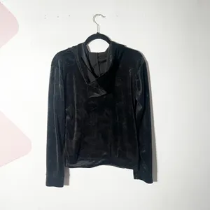 Hello Kitty Velour Zip Up Hoodie S/M Black Embossed Velvet Jacket thumbnail 3