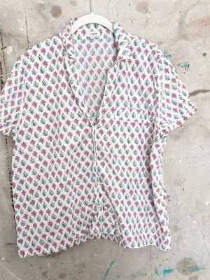 J Crew Cotton Pajama Set with Cropped Pant thumbnail 4