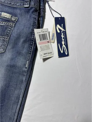 Seven7 Women's Skinny Jeans Size 10 with Rhinestone Embellished Pockets thumbnail 3