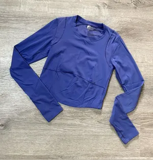 •CALIA• LONG SLEEVE CROP TOP Blue Size XS thumbnail 1