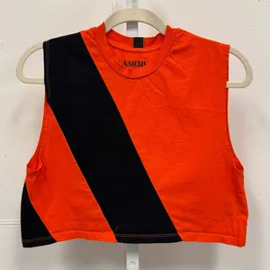 AARMY Women's Cropped Activewear Tank Top EJ1 Bright Orange Small‎ thumbnail 1