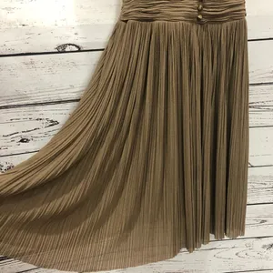 BCBGMaxAzria Halter Pleated Embellished Silk Blend Ruffle Dress thumbnail 4