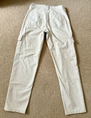 American Eagle Faux Leather Cargo Pants Elastic Waist Size 6 Regular thumbnail 2