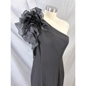 NWT Aidan Mattox Black One Shoulder Ruffle Cocktail Dress Sz‎ 10 thumbnail 7