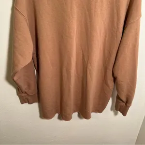 Aerie Women's Size XS Sunday Soft Quarter Zip Sweatshirt Tan Brown High Low Hem thumbnail 11