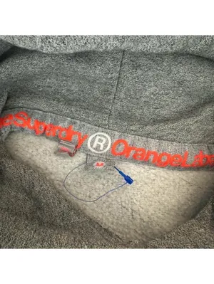 Superdry Orange Label Gray Hoodie Women M Embroidered Logo Pullover thumbnail 3