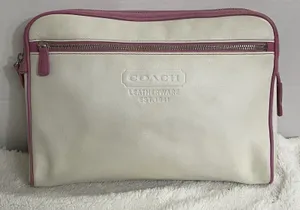 Coach Vintage G05S-5068 Large Work Clutch Pink & White thumbnail 1