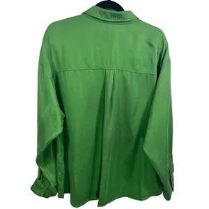 NWT Le Lis‎ Button Down Long Sleeve Blouse Top Kelly Green L thumbnail 2