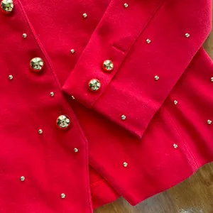 Vintage 80s Gold Studded Red Jacket thumbnail 3