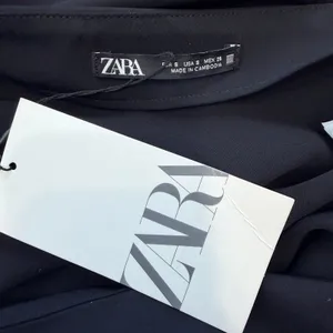 Zara Black Asymmetric Hem Midi‎ Skirt Small NWT Slit Minimalist Business Casual thumbnail 7