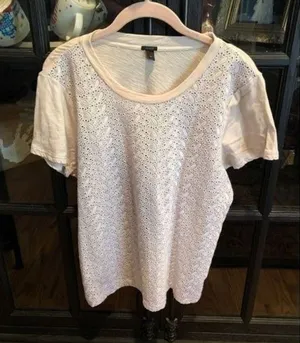 ‎Jcrew XL Cream Shirt Lace thumbnail 1