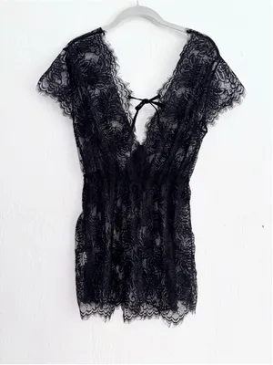 Women's Avidlove Black Lace Chemise Sleepwear Size M New thumbnail 2