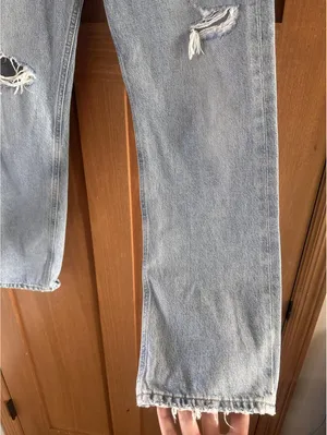 AGOLDE 90's Mid Rise Loose Fit in Captured Wash Distressed Button Fly Women’s 24 thumbnail 5