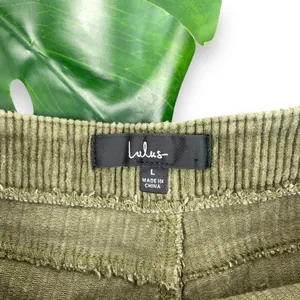 Lulus Cooler Days Corduroy Skort | Skirt in Olive Green thumbnail 6
