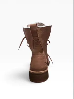 Clarks Women's Brown Lace-Up Faux Fur Ankle Boots thumbnail 5