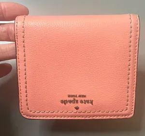 Kate Spade New York Pink Leather Small Bifold Zip Wallet GUC thumbnail 1